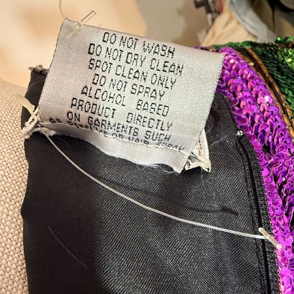 VTG Women’s Stenay Evening Dress Black With Sequins Beads Size Large Formal New - Picture 10 of 10